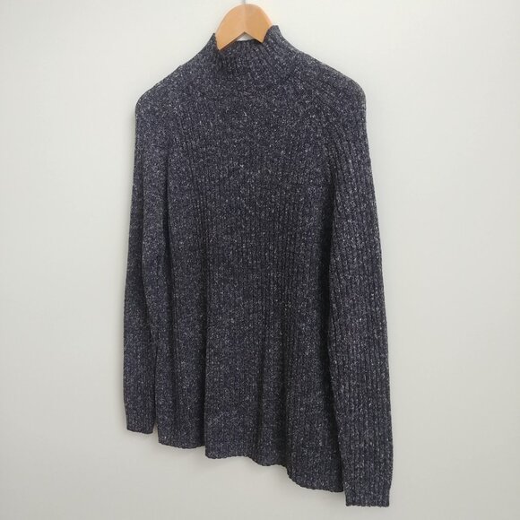 Vintage Pelican Cove mockneck cotton blend ribbed sweater top Large flecked - Picture 2 of 15